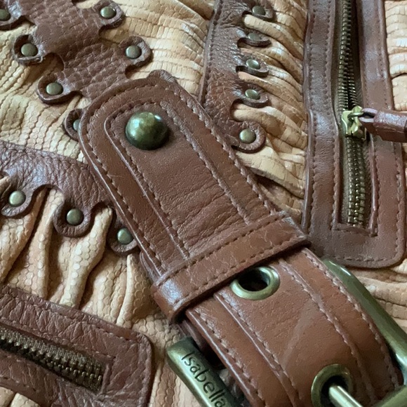 Isabella Fiore Tan Hobo Bag with Textured Leather - Picture 7 of 8